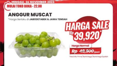 Anggur Muscat Viral Akan Mendapat Diskon Besar di Transmart Besok, Ayo Buruan!