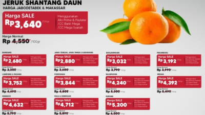 Jeruk Shantang Daun Hemat di Transmart Hanya Rp 4.550