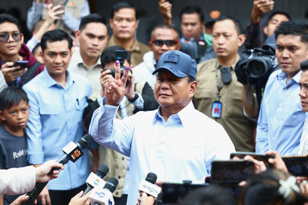 Prabowo Subianto Memilih di TPS: Pilih Menurut Nurani, Jaga TPS, Teratur, Damai, Tenang